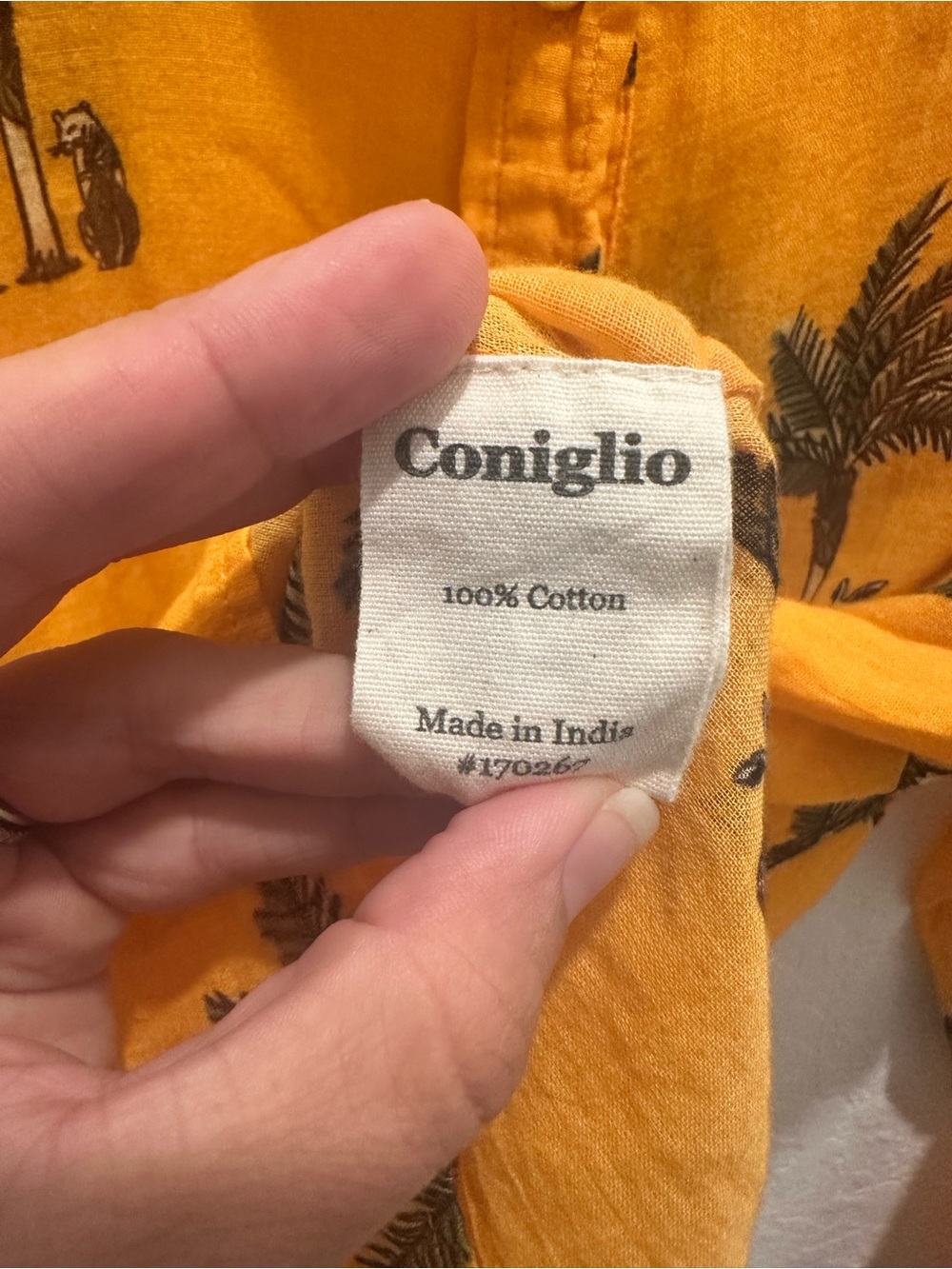 Coniglio Palm Beach Classic Button Down in Yellow Palm Print - Picture 4 of 6